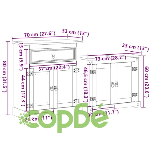 Комплект мебели за баня от 2 части Corona ➤ топ цена ➤ sorbe.bg