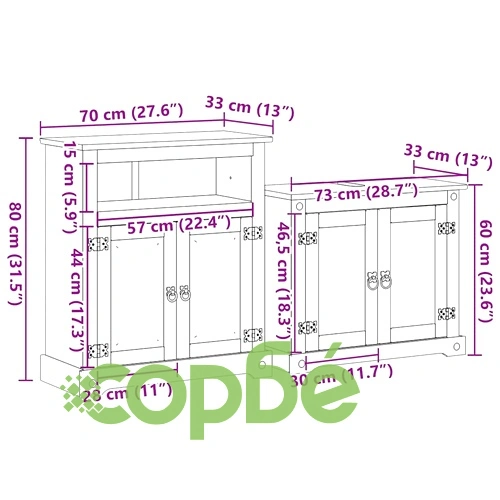 Комплект мебели за баня от 2 части Corona ➤ топ цена ➤ sorbe.bg
