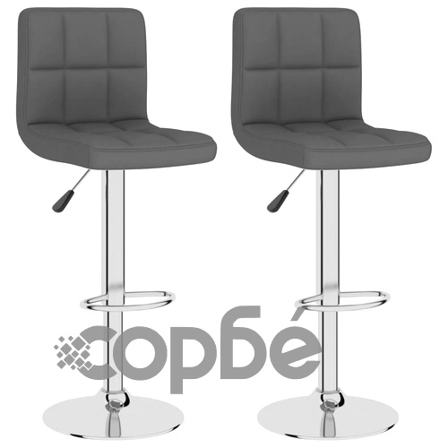 Бар табуретки, 2 бр, тъмносиви, текстил ➤ топ цена ➤ sorbe.bg