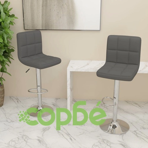 Бар табуретки, 2 бр, тъмносиви, текстил ➤ топ цена ➤ sorbe.bg