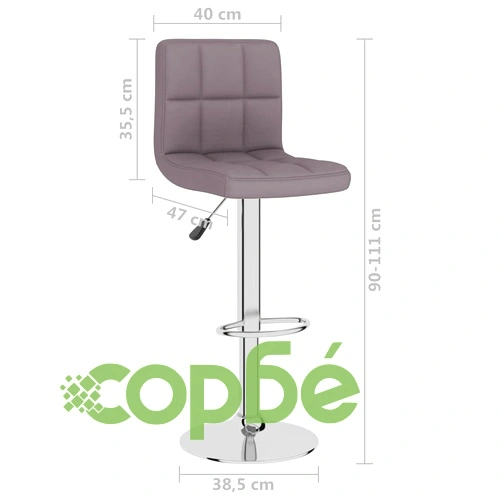 Бар табуретки, 2 бр, таупе, текстил ➤ топ цена ➤ sorbe.bg