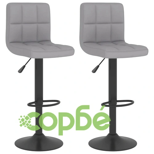 Бар табуретки, 2 бр, светлосиви, текстил ➤ топ цена ➤ sorbe.bg