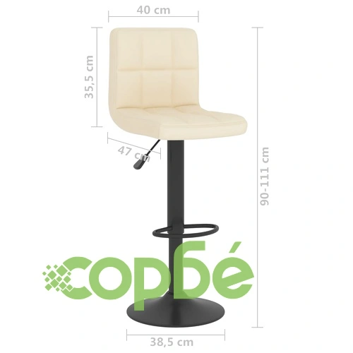 Бар табуретки, 2 бр, кремави, текстил ➤ топ цена ➤ sorbe.bg