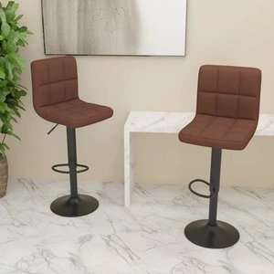 Бар табуретки, 2 бр, кафяви, текстил