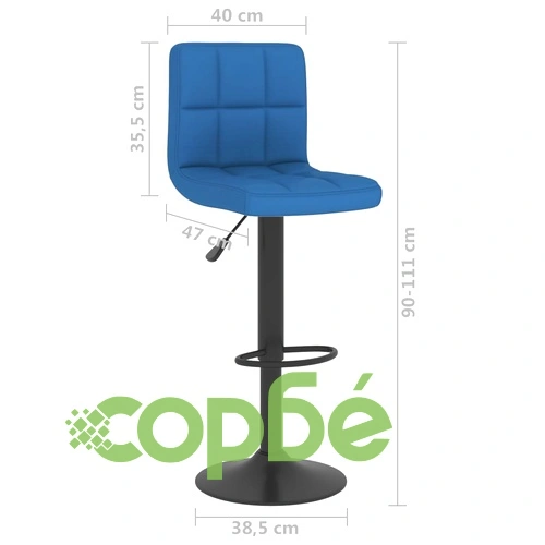 Бар табуретки, 2 бр, сини, текстил ➤ топ цена ➤ sorbe.bg
