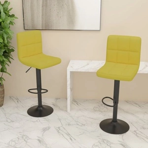 Бар табуретки, 2 бр, зелени, текстил