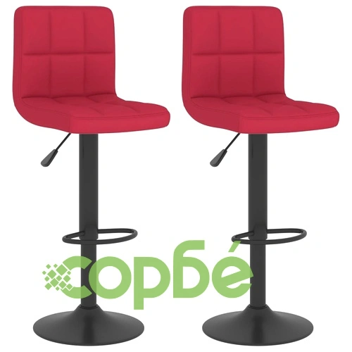 Бар табуретки, 2 бр, виненочервени, текстил ➤ топ цена ➤ sorbe.bg