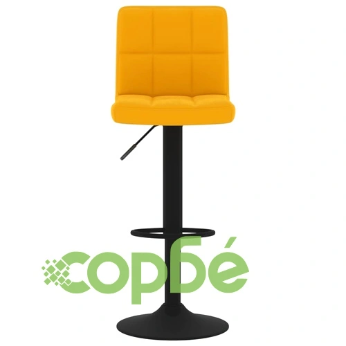 Бар табуретки, 2 бр, горчица, кадифе ➤ топ цена ➤ sorbe.bg