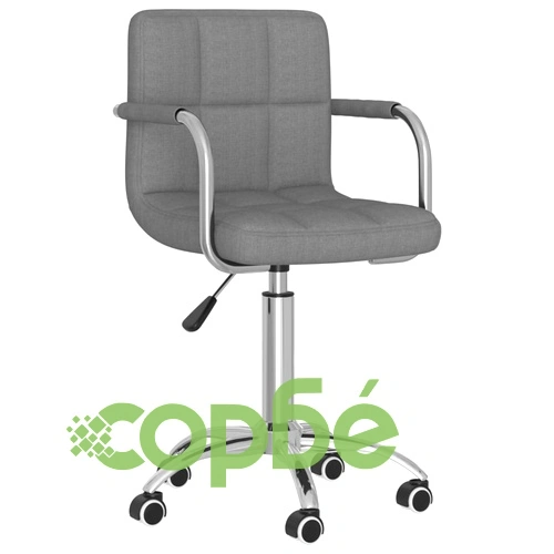Въртящ се офис стол, светлосив, текстил ➤ топ цена ➤ sorbe.bg
