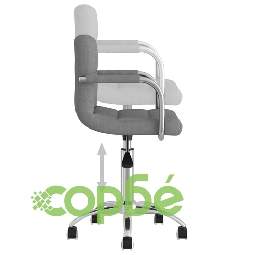 Въртящ се офис стол, светлосив, текстил ➤ топ цена ➤ sorbe.bg