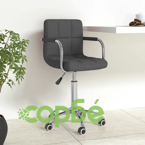 Въртящ се офис стол, тъмносив, текстил ➤ топ цена ➤ sorbe.bg