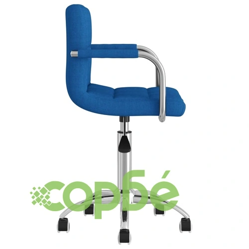 Въртящ се офис стол, син, текстил ➤ топ цена ➤ sorbe.bg