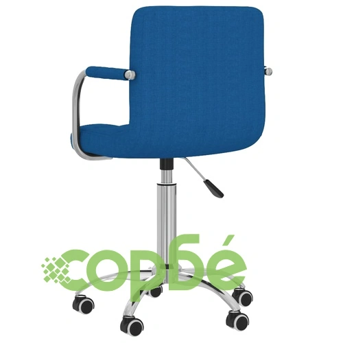 Въртящ се офис стол, син, текстил ➤ топ цена ➤ sorbe.bg