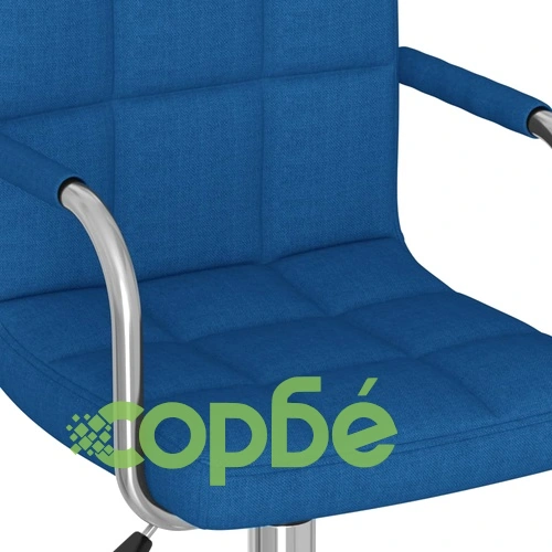 Въртящ се офис стол, син, текстил ➤ топ цена ➤ sorbe.bg