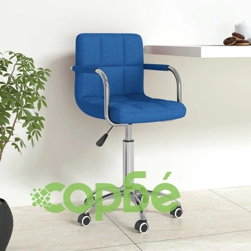 Въртящ се офис стол, син, текстил ➤ топ цена ➤ sorbe.bg