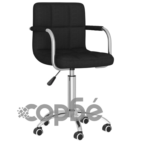 Въртящ се офис стол, черен, текстил ➤ топ цена ➤ sorbe.bg