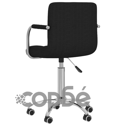 Въртящ се офис стол, черен, текстил ➤ топ цена ➤ sorbe.bg