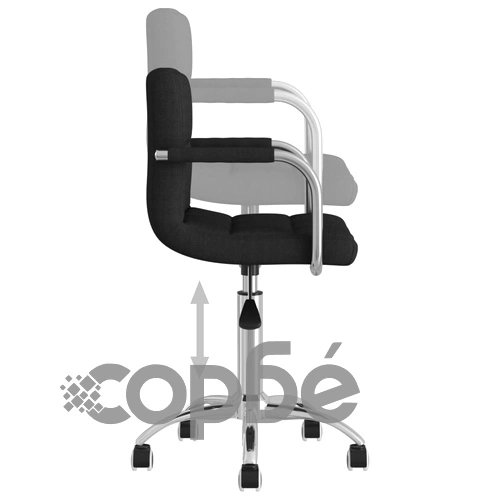 Въртящ се офис стол, черен, текстил ➤ топ цена ➤ sorbe.bg