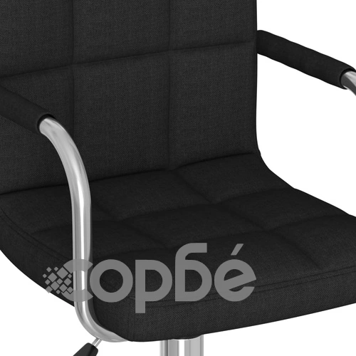 Въртящ се офис стол, черен, текстил ➤ топ цена ➤ sorbe.bg