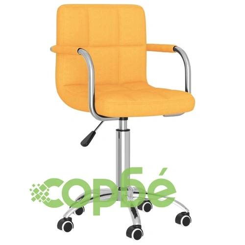 Въртящ се офис стол, горчица, текстил ➤ топ цена ➤ sorbe.bg
