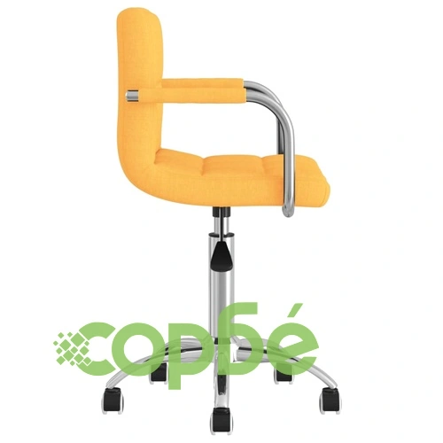 Въртящ се офис стол, горчица, текстил ➤ топ цена ➤ sorbe.bg