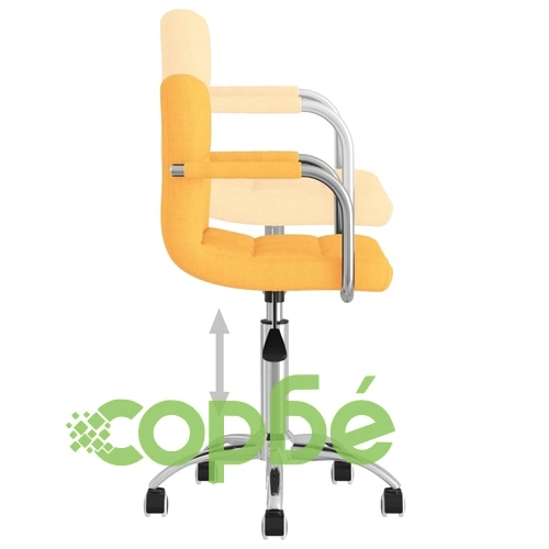 Въртящ се офис стол, горчица, текстил ➤ топ цена ➤ sorbe.bg