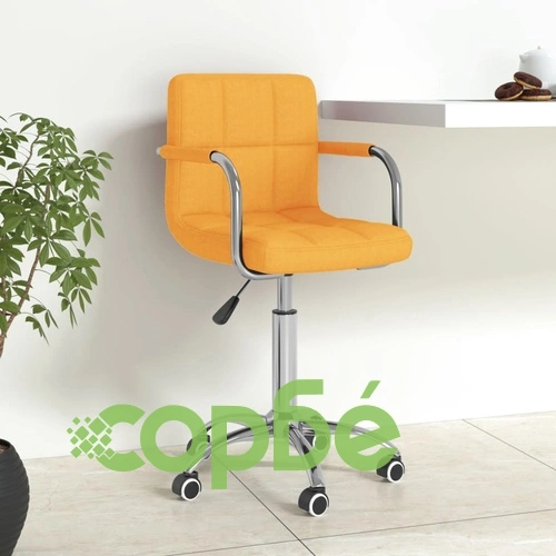 Въртящ се офис стол, горчица, текстил ➤ топ цена ➤ sorbe.bg