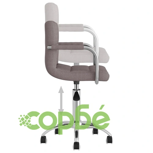 Въртящ се офис стол, таупе, текстил ➤ топ цена ➤ sorbe.bg