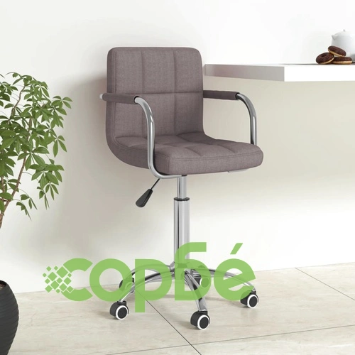 Въртящ се офис стол, таупе, текстил ➤ топ цена ➤ sorbe.bg