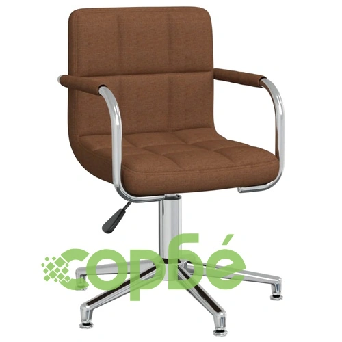 Въртящ се офис стол, кафяв, текстил ➤ топ цена ➤ sorbe.bg