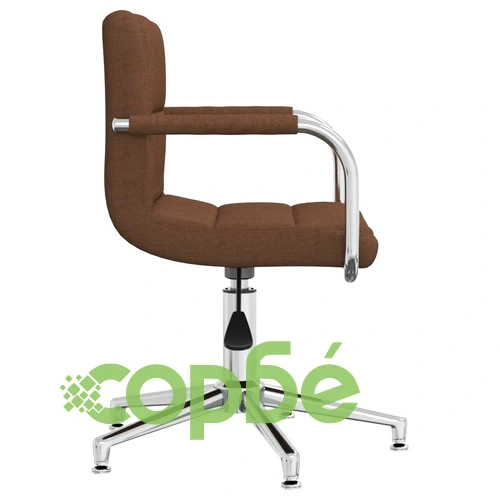 Въртящ се офис стол, кафяв, текстил ➤ топ цена ➤ sorbe.bg