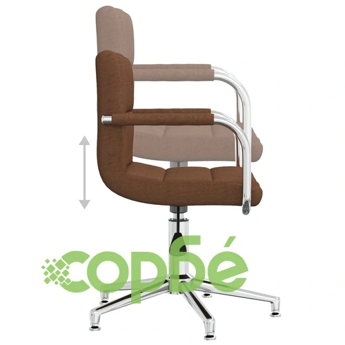 Въртящ се офис стол, кафяв, текстил ➤ топ цена ➤ sorbe.bg
