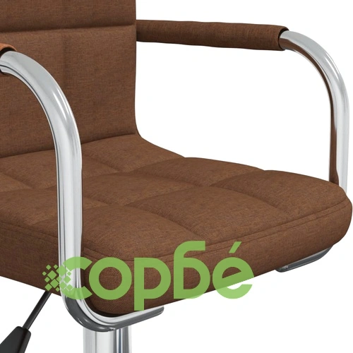 Въртящ се офис стол, кафяв, текстил ➤ топ цена ➤ sorbe.bg