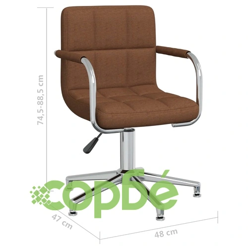 Въртящ се офис стол, кафяв, текстил ➤ топ цена ➤ sorbe.bg