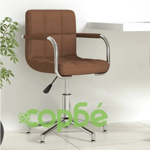 Въртящ се офис стол, кафяв, текстил ➤ топ цена ➤ sorbe.bg