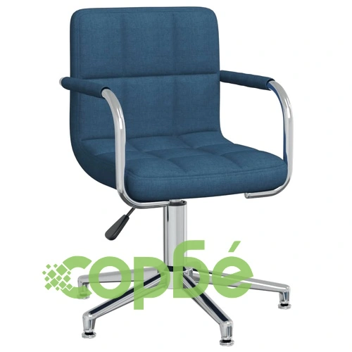 Въртящ се офис стол, син, текстил ➤ топ цена ➤ sorbe.bg