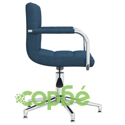 Въртящ се офис стол, син, текстил ➤ топ цена ➤ sorbe.bg
