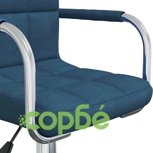 Въртящ се офис стол, син, текстил ➤ топ цена ➤ sorbe.bg