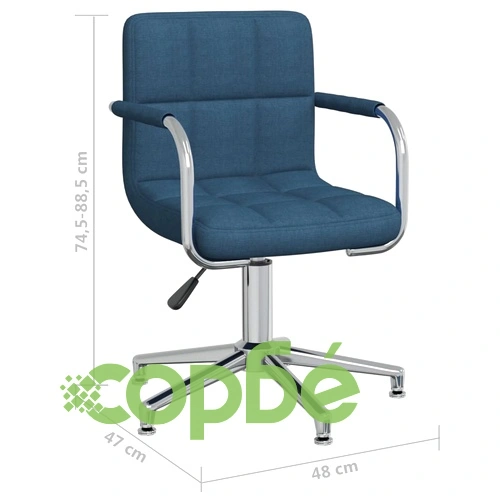 Въртящ се офис стол, син, текстил ➤ топ цена ➤ sorbe.bg