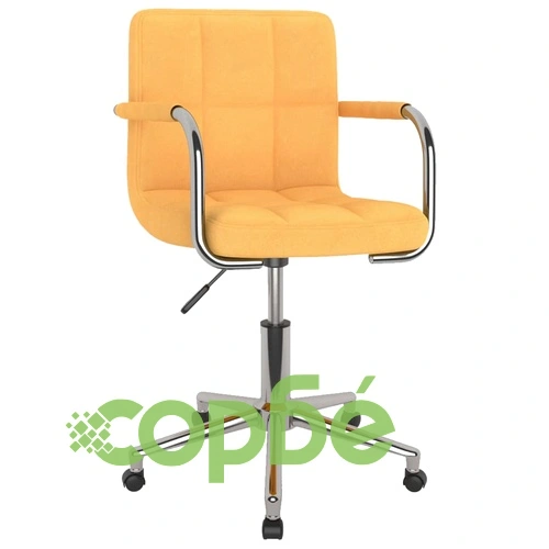 Въртящ се офис стол, горчица, текстил ➤ топ цена ➤ sorbe.bg