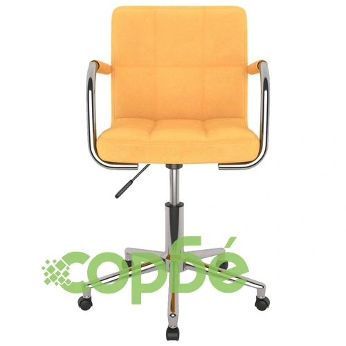 Въртящ се офис стол, горчица, текстил ➤ топ цена ➤ sorbe.bg