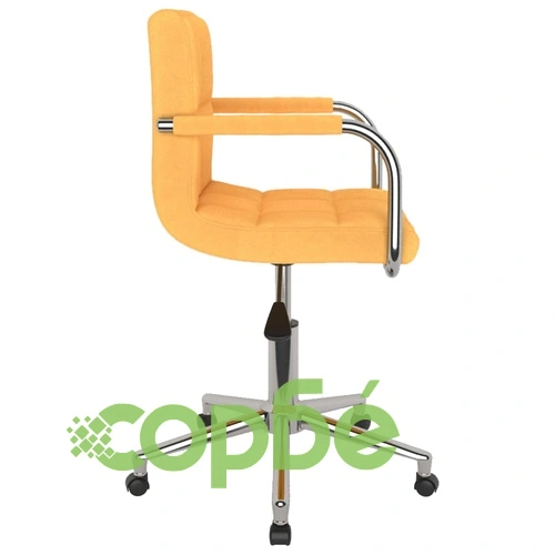 Въртящ се офис стол, горчица, текстил ➤ топ цена ➤ sorbe.bg