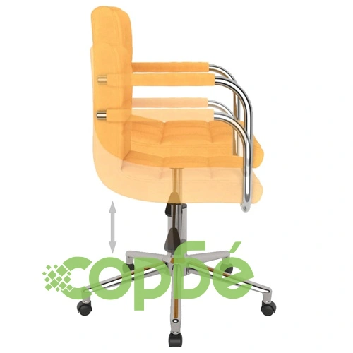 Въртящ се офис стол, горчица, текстил ➤ топ цена ➤ sorbe.bg