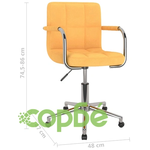 Въртящ се офис стол, горчица, текстил ➤ топ цена ➤ sorbe.bg