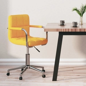 Въртящ се офис стол, горчица, текстил