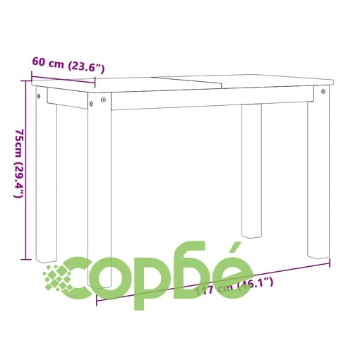 Трапезен комплект от 3 части Panama, бор масив ➤ топ цена ➤ sorbe.bg