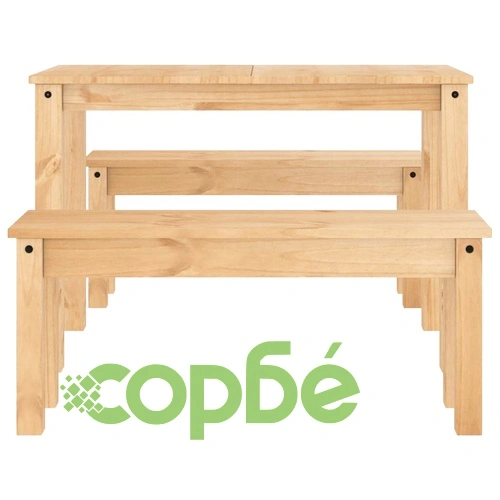 Трапезен комплект от 3 части Panama, бор масив ➤ топ цена ➤ sorbe.bg