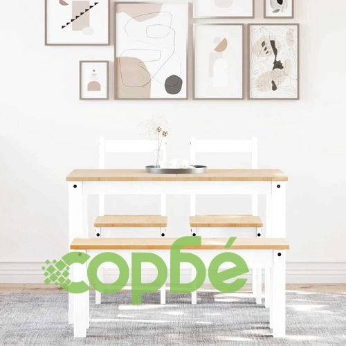 Трапезен комплект от 4 части Panama, Бяла бор масив ➤ топ цена ➤ sorbe.bg