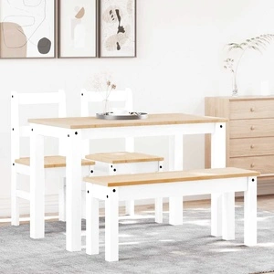 Трапезен комплект от 4 части Panama, Бяла бор масив