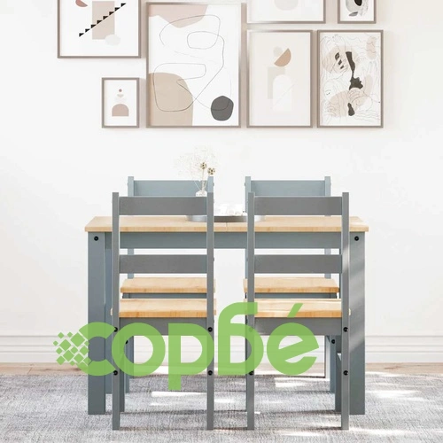 Трапезен комплект от 5 части Panama, сив бор масив ➤ топ цена ➤ sorbe.bg